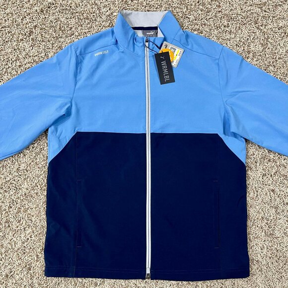 Puma Men’s Monterey Wind Golf Jacket Blue, Size Medium (New) - Picture 4 of 16